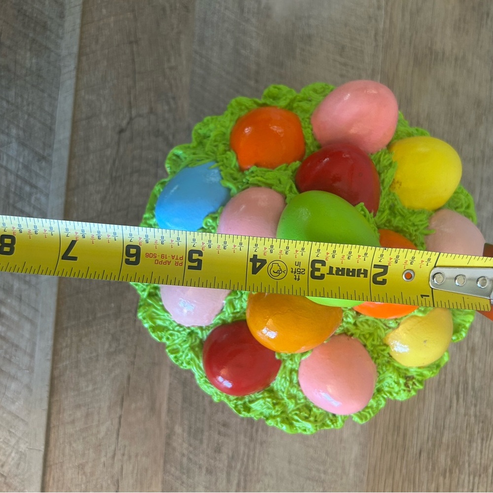 Easter Centerpiece Decor Hand Crafted Pottery Easter Egg Cupcake 6” Long 5” Tall - Picture 9 of 10